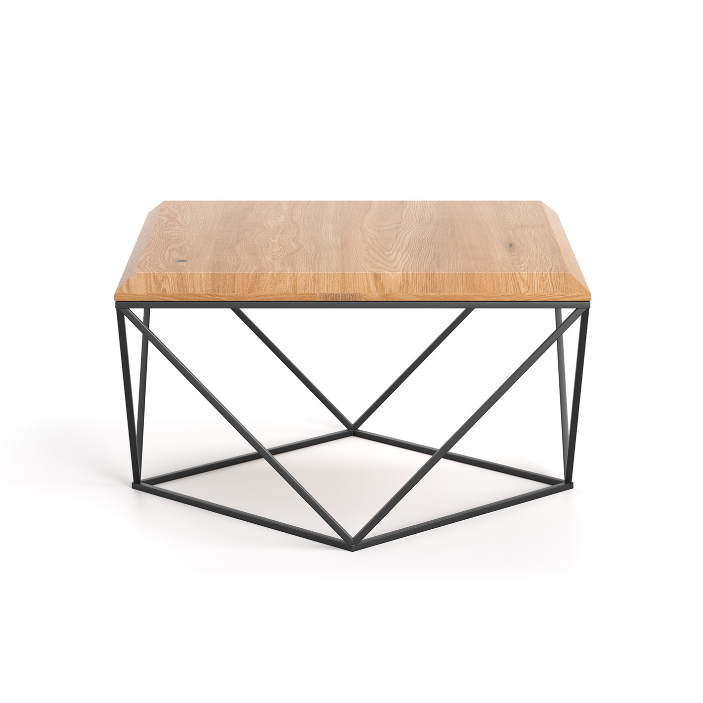 Arbor-Couchtisch im Loft-Stil mit Holzplatte