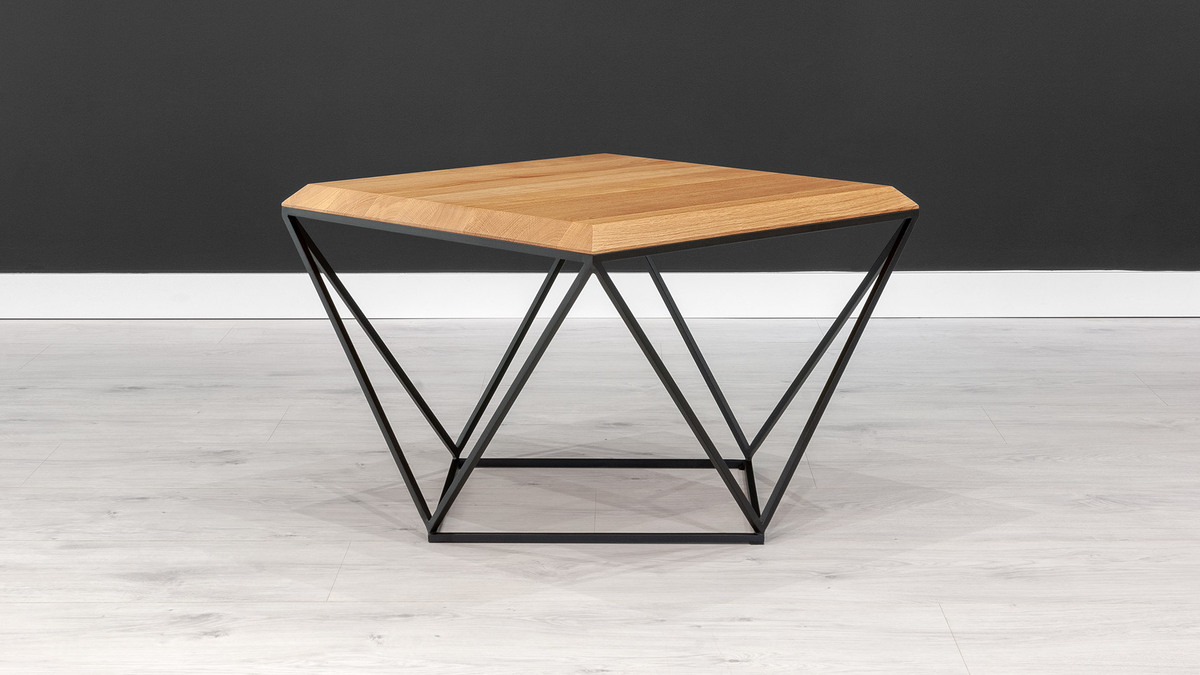 Arbor-Couchtisch im Loft-Stil mit Holzplatte