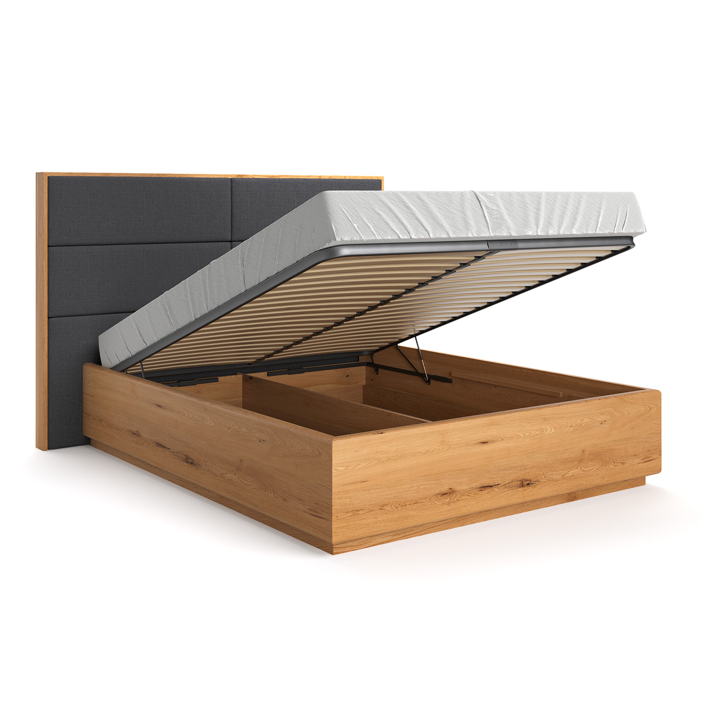 Dome-Bett aus Massivholz mit Bettkasten