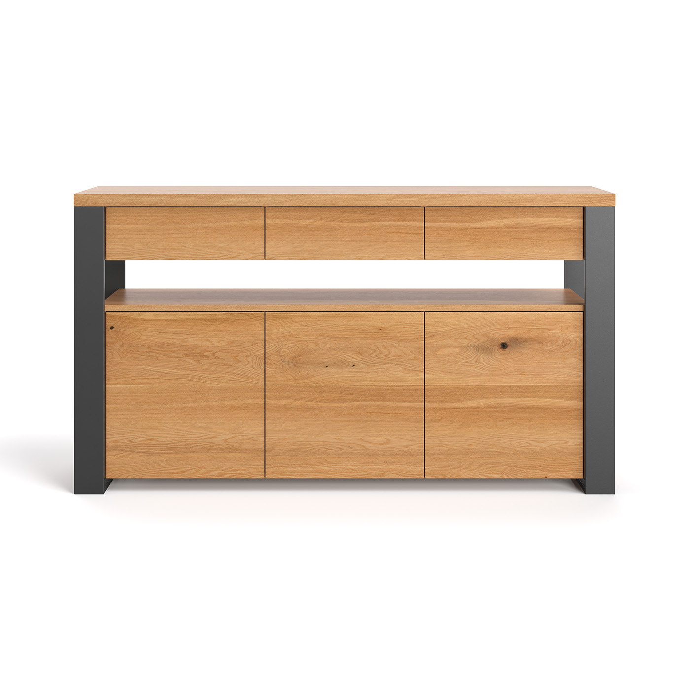 Funktionale Hylde-Kommode im Loft-Stil