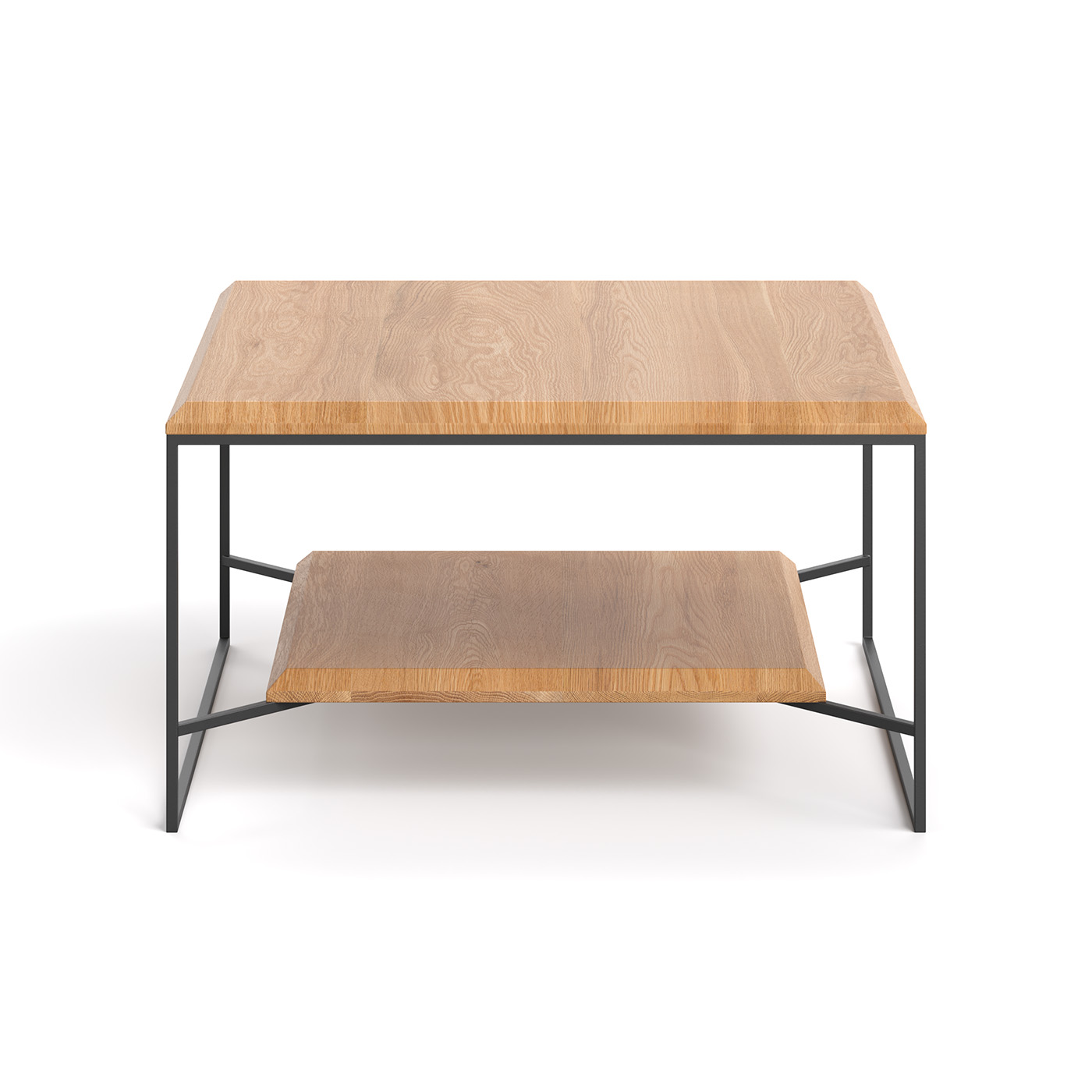 Quadratischer Mesa-Couchtisch mit Ablage