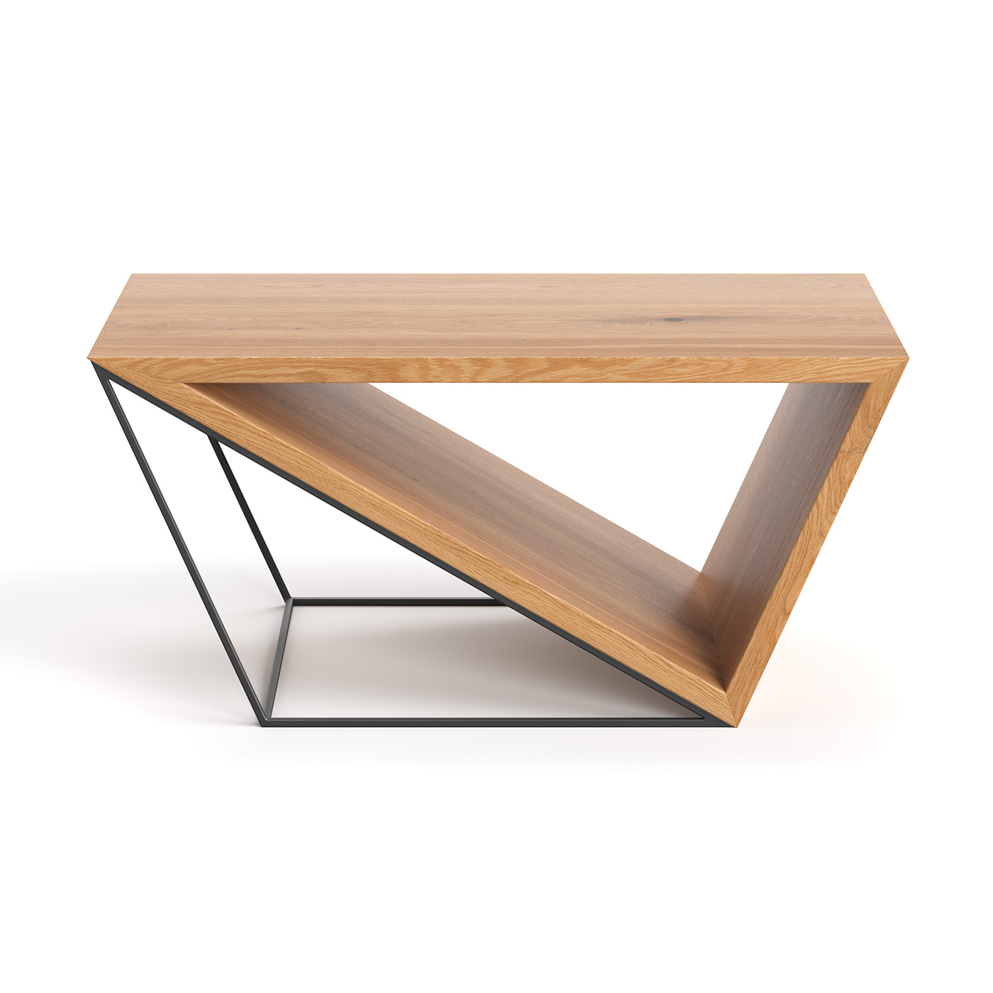 Void-Couchtisch aus massivem Holz