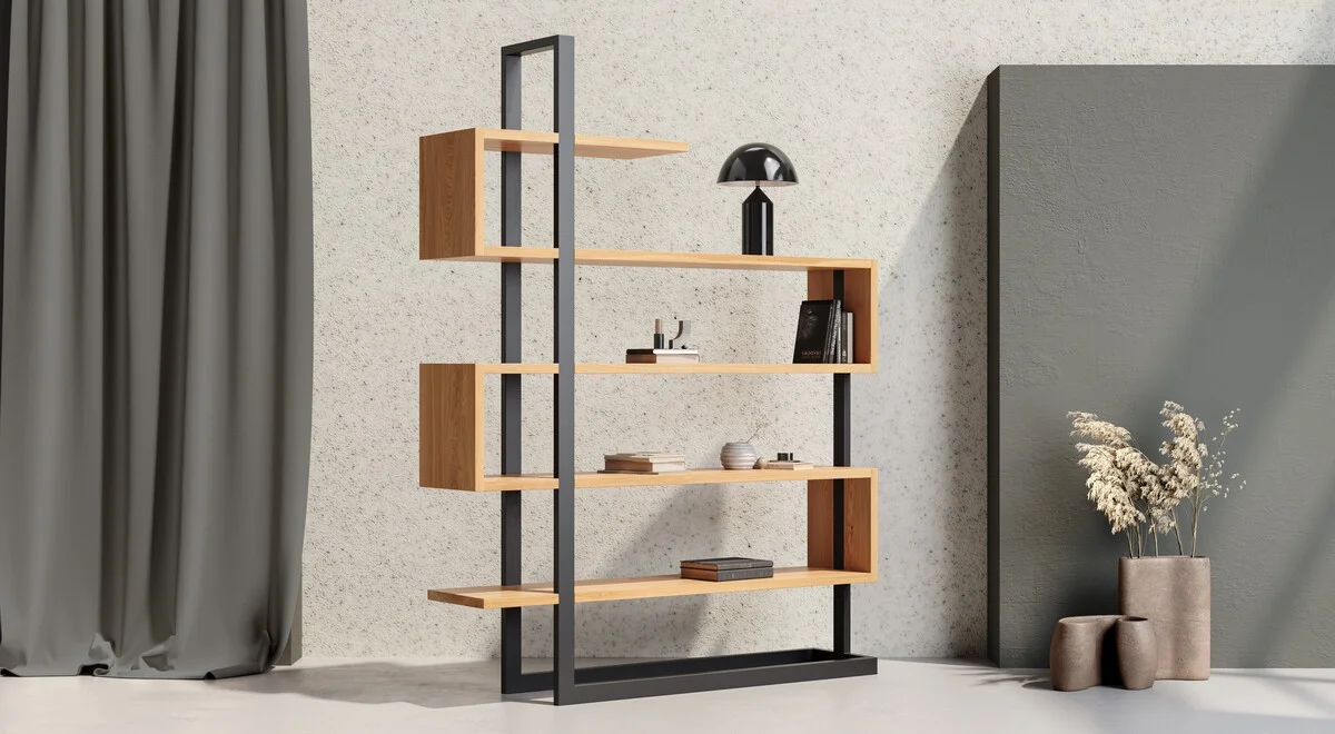 Veer-Bücherregal aus massivem Holz