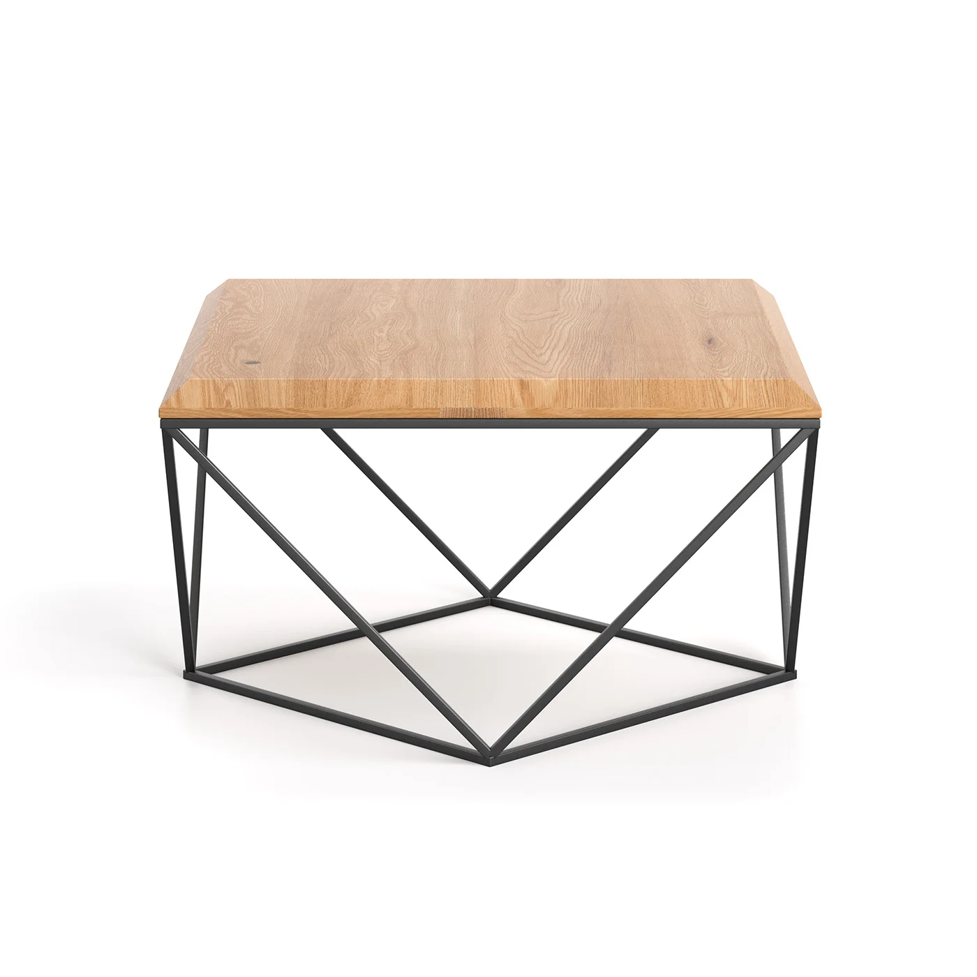 Arbor-Couchtisch im Loft-Stil mit Holzplatte