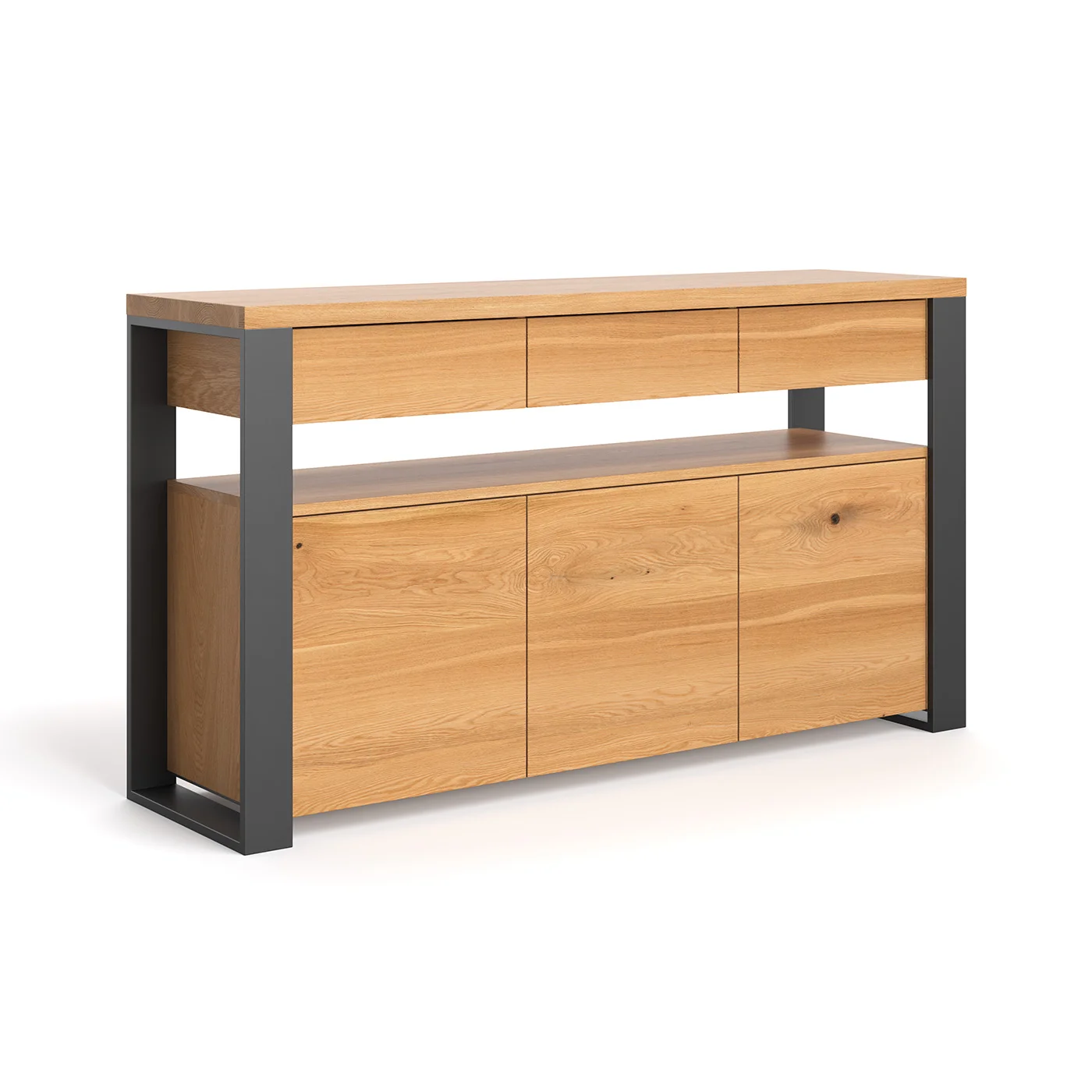 Funktionale Hylde-Kommode im Loft-Stil