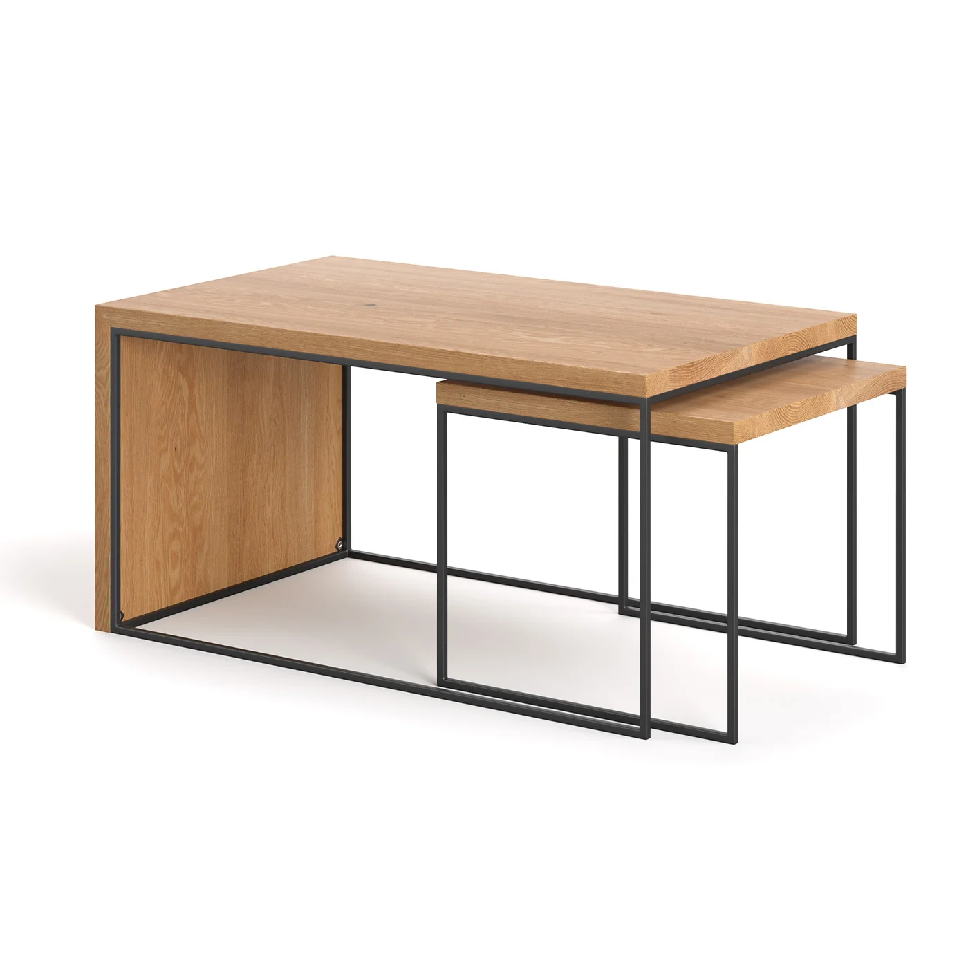 Mate-Couchtisch-Set aus massivem Holz