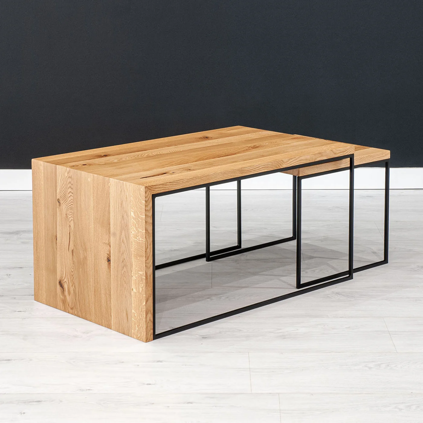 Mate-Couchtisch-Set aus massivem Holz