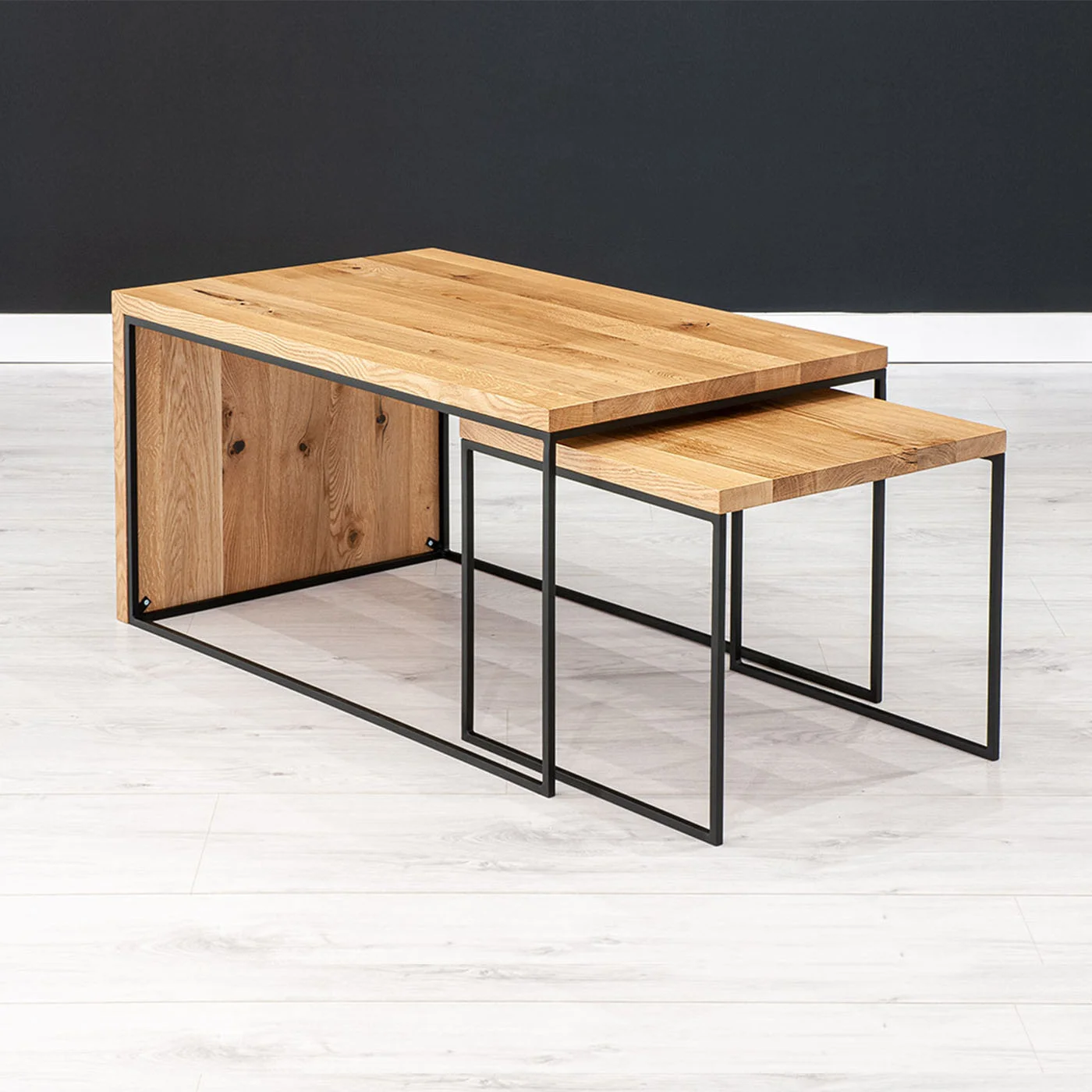 Mate-Couchtisch-Set aus massivem Holz
