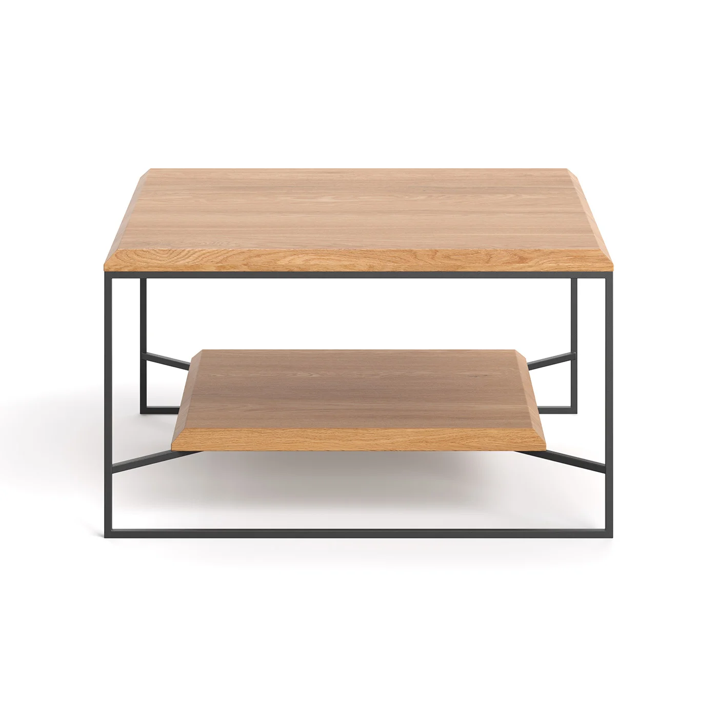 Quadratischer Mesa-Couchtisch mit Ablage